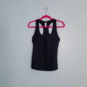 90° Degrees by Reflex Black Racerback Tank Top w/ built-in Sports Bra M